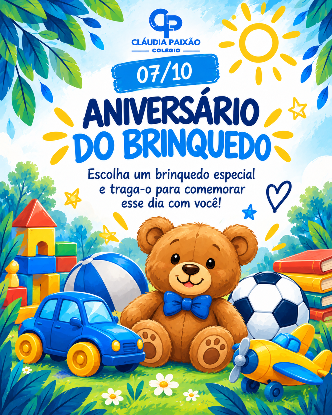 Arte da programação de 07/10: Aniversário do Brinquedo